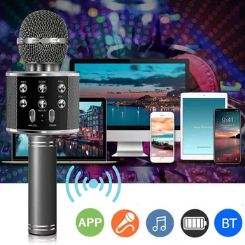 Bluetooth-ühilduva KTV Mikrofon ja Traadita Mikrofon Professiona Kõlar Pihuarvutite Microfone Mängija Laulu Diktofoni Mic