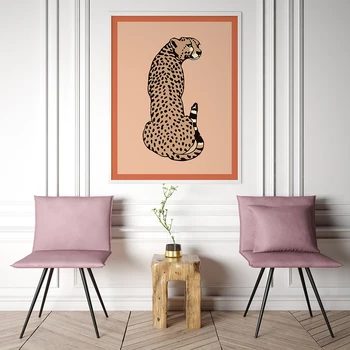 Boho Naine Gepard Seina Art Lõuend Maali Poster ja Leopard Print Loomade jaoks Pildi Põhjamaade elutuba Decor Kodu Kaunistamiseks