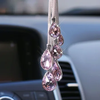 Boutique Mannekeeni Mood Ripats Kristall Teemant Rearview Mirror Ripats Auto Interjöör Ornament