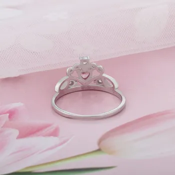 Brand Ehted 925 Hõbe Sõrmus AAA Tsirkoon Crystal Crown Ringi Kaasamine Naine Naine Võlu Ehted