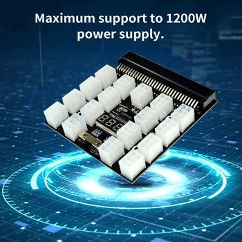 Breakout Pardal Adapter Serveri Toide HP 1200W 750W PSU GPU Mining 12/17 Port 6Pin Connector PCI-E Väljund Moodul 98083