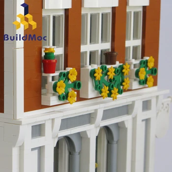 BuildMOC Linna Streetview Seeria Pruudi Kauplus Linna Street View Mudel, Hoone Lapsed Plokid, Tellised Lapsed