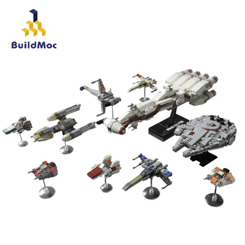Buildmoc Ruumi Wars Filmi Mässu Starfighters X-Y-Wing TIE Fighter Snowspeeder Kosmoselaev Millennium ehitusplokid Mänguasjad