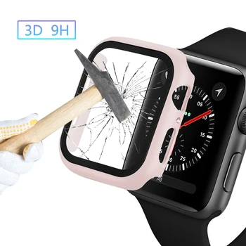 Bumper+Ekraani Apple watch Seeria 5 4 6 SE 42mm 44mm Klaas+Kate Kaitsekile Apple Watch Juhul iWatch 1 2 3 38mm 40mm Accessorie 11974