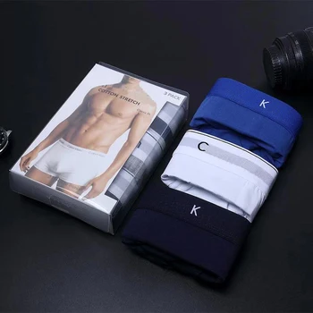 C-K-AAA Klein Meeste Bokserid 90% Puuvillast Aluspesu Mees Boxershorts Hingav Seksikas Underwears 3tk/box