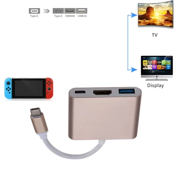 C-tüüpi Adapter Nintend Lüliti Hub USB-C HDMI-ühilduvate Mini Dock Station HD Ülekandmise MacBook Xiaomi Sülearvuti Telefon 16805