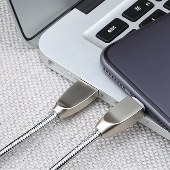 C-tüüpi USB-Kaabel Valgustus Kiire Laadimise Kaabel iPhone 11 XR X XS MAS Mikro Telefoni Laadija Roostevabast Terasest Metallist Data Juhe