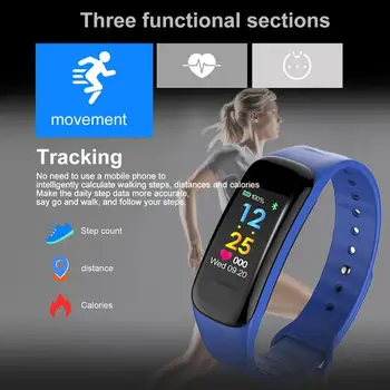 C1 Pluss Fitness Käevõru, Värvi Ekraan Smart Watch Pulsikella Step Counter Kasutada Veekindel Moes Sport Kellad 125830