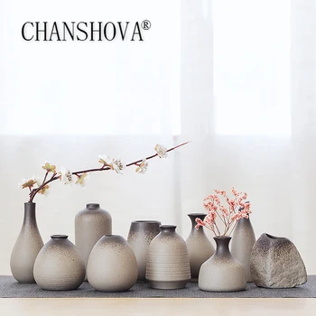 CHANSHOVA Hiina keraamika väike vaas retro lille õie keraamiline dekoratiivsed konteiner vaas kaasaegse kodu kaunistamiseks H307