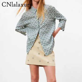 CNlalaxury 2021 Uus aasta Sügisel Naine Pesu Prindi Vintage Särgid, Vabaaja Mood blusas Pikad Varrukad Naiste Office Naiste Pluusid Topid 66043