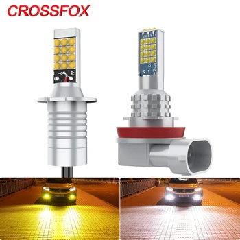 CROSSFOX H8 H9 H11 LED H3 Autode Lamp 3030 30SMD Auto udutule Pirn Kollane 3000K Valge 6000K 12V Foglamp Päeval Töötab Tuled