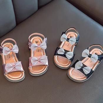 CUZULLAA Lapsed Glitter Liblikas-Sõlm Beach Sandaalid Lastele Tüdrukud Non-Slip Summe Princess Kingad Suurus 21-30