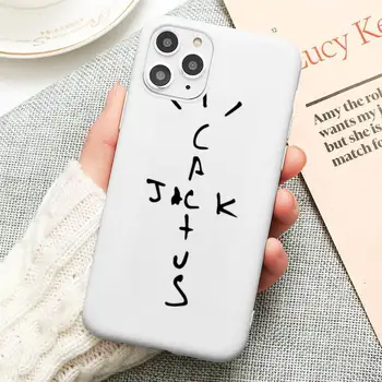 Cactus jack hiphop mood Telefon Case for iPhone 11 Pro Max X-XR, XS 8 7 6s Pluss Kommid valge Silikoon Juhtudel