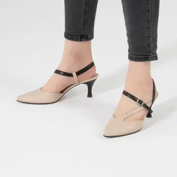 Callizio Naiste Ehtne Nahk Sandaalid Pikad Varba Daamid Heeled Kingad T Vöö Spetsiaalne Metallist Pandla Kevad Sügis Zapatos Mujer