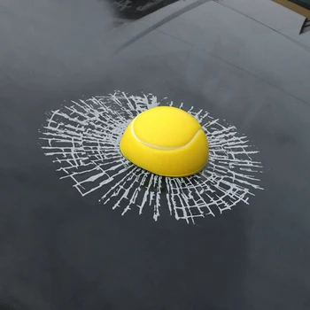 Car Styling, Pesapall, Jalgpall Tennis Stereo Purunenud Klaasi 3D Kleebis Auto Akna Pall, Isekleepuv Decal Auto Kleebised