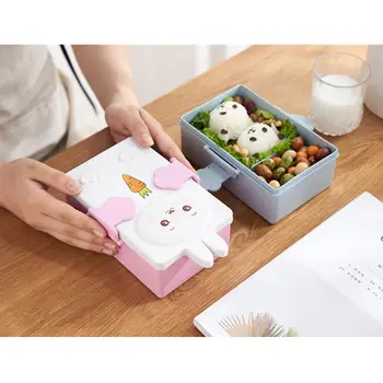 Cartoon Armas Bento Karpe 3D Jänku Plastikust Lunch Box Toidu Ladustamise Kasti Lapsed alimentaire Juhul Köök Tarvikud