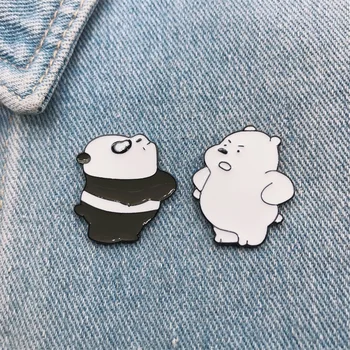 Cartoon Armsad Loomad Panda Valge Karu Emailiga Sõle Sulamist Märgi Riideid Kotti Pin Tarvikud Ehted Kingitus Sõpradele