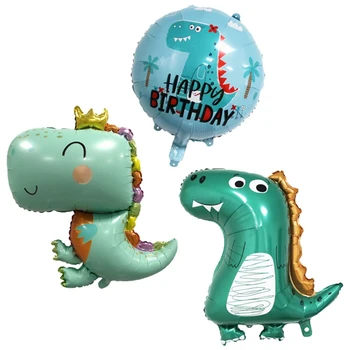 Cartoon Dinosaurus Õhupalli Armas Dinosaurus Crown Džungli Looma-Foolium Õhupallid Laste Sünnipäeva Teenetemärgi Õhupalli Beebi Mänguasi