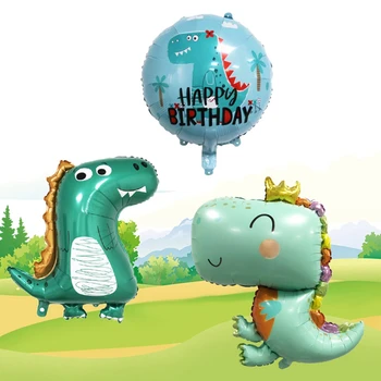 Cartoon Dinosaurus Õhupalli Armas Dinosaurus Crown Džungli Looma-Foolium Õhupallid Laste Sünnipäeva Teenetemärgi Õhupalli Beebi Mänguasi
