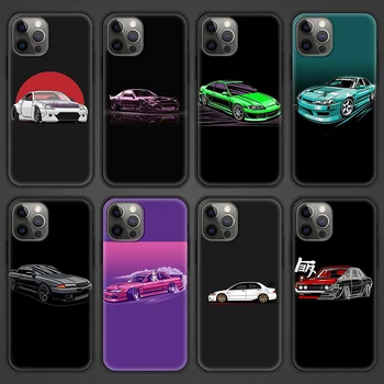 Cartoon JDM Drift Auto Kass Silikoonist Pehme Telefoni Case for iPhone 12 11 Pro MAX 8 7 XS-XR-X 6 6S Pluss XS MAX SE 2020 Luksus Kest