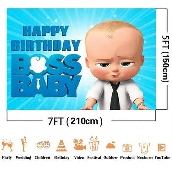 Cartoon Laps, Kui Boss Sinine Sära Taustal Poiss Sünnipäeva Kaunistab 3D-Lapsed, Foto Digitaalse Fotograafia Stuudio Taustaks