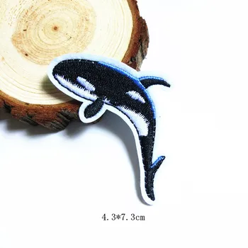 Cartoon Ookeani Loomade Vaalhai mereorganismide, On hippocampus Raud Tikitud Riided Dolphin Plaastrid Riided Märgid
