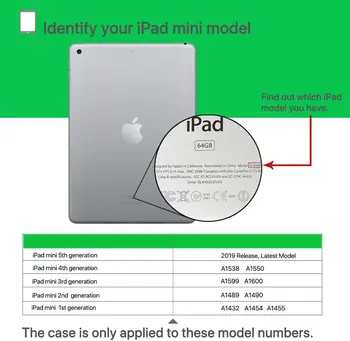 Case for iPad Mini 1 2 3 Kaas koos Pliiatsi Hoidja 360 Pöörlev Smart Folio Stand for iPad Mini 5 2019 iPad Mini 4 7.9