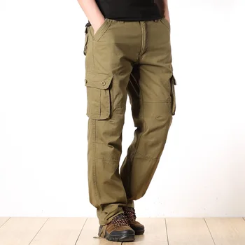Casual Cargo Püksid Meestele Sõjaväelist Taktikaline Treening Pikad Püksid Puuvilla Outwear Väljas Vabaaja Mitme Tasku Kottis Püksid