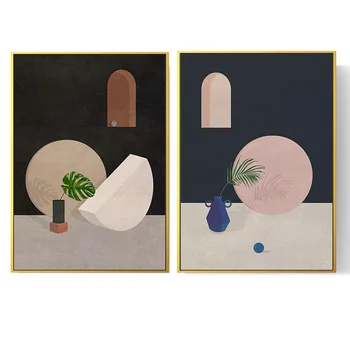 Charlotte Taylor Morandi Macaron Värvi Värske ja Elegantne Geomeetrilise Abstraktse Plakat Magamistoaga Kodu Kaunistamiseks Frameless Maali 122418