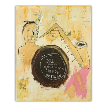 Citon Jean Michel Basquiat《Paradiisilinnu》Graffiti Lõuend Õli Maali Kunsti Dekoratiivne Pilt Seina Decor Kodu Kaunistamiseks