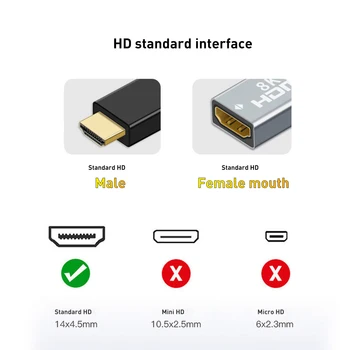 Converter Extender HDMI-Ühilduva Kaabli Pikendus Juhe Adapteri 8K@60Hz HDMI-Ühilduvate Naine, et Naine PC-TV Projektor 31877