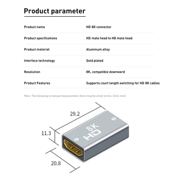 Converter Extender HDMI-Ühilduva Kaabli Pikendus Juhe Adapteri 8K@60Hz HDMI-Ühilduvate Naine, et Naine PC-TV Projektor