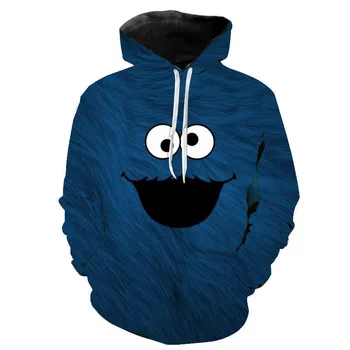 Cookie Monster 3D Trükitud Hupparit Meeste ja Naiste Mood Dressipluus Topp Anime Multikas Harajuku Hip-Hop-Suurpärase Lapsed, Poiss, Tüdruk Mantel