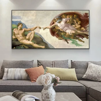 Cuadros Canva Maali Seinale Plakatid ja Pildid Loomist Aadama MichelangeloArt Famou Kunsti Pildid elutuba 158243