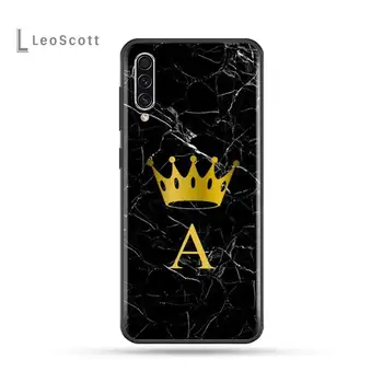 Custom nimi Kirjas Must Marmor Telefon Case For Samsung Galaxy M10 20 30 40 50 70 71 6S A2 A6 A9 2018 J7 CORE PLUS STAR S10