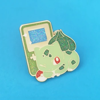 Cute Cartoon Bulbasaurs ja Mängu Konsooli Raske Emailiga Pin Kawaii Jope Rinnamikrofon Pääsme Sõle Anime Fännid Kingitus Ehted