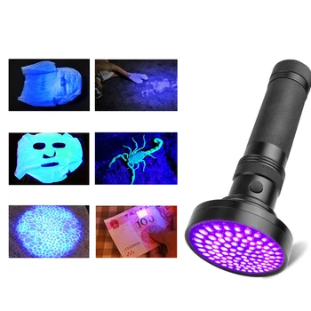 D2 UV 128LED, helelilla, Valgus, Ultra Violet 51LED 21LED 12LED UV LED Taskulamp 395nm Uv LED Taskulamp Torch Lamp