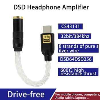 DAC Kõrvaklappide Võimendi Hi Res Audio Kaasaskantav Heli Võimendi Audio Interface 600Ω Takistus Tüüp c kuni 3,5 MM Dekodeerimine Adapter