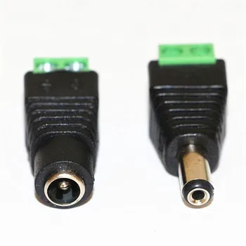 DC Pistik 5.5 mm x 2.1 mm Jack Socket Mees Ja Naine LED Adapter CCTV Võimsus Teisendada LED Valgus Ühendus