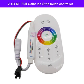 DC5-24V Täielikult Värvi RGB SPI led Riba, kontroller 2.4 G RF touch panel dimmer WS2812 WS2813 WS2815 Pikslit, led valgus
