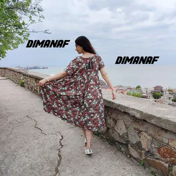 DIMANAF Kleit Naiste Suvine Lilleline Sundress Beach Style Puhkus Printida Moe Vestidos Lahti Vabaaja Maxi Kleit 2021Oversize