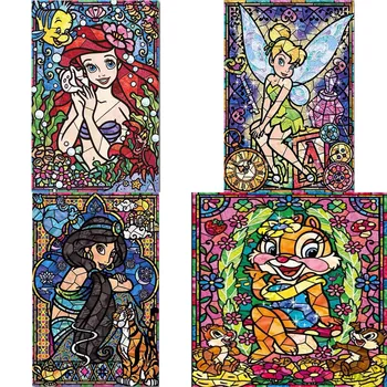 DIY 5d Diamond Maalikunst Mosaiik Miki Disney Cartoon Princess Square Diamond Tikandid ristpistes Komplektid Home Decor Käsitöö