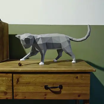 DIY Käsitsi valmistatud Paber Hallituse Kaunistused Creative 3D Kassi Mudel Teenetemärgi Laua Seina Loominguline Käsitsi Loomade Dekoratiivsed Kaunistused I6U2