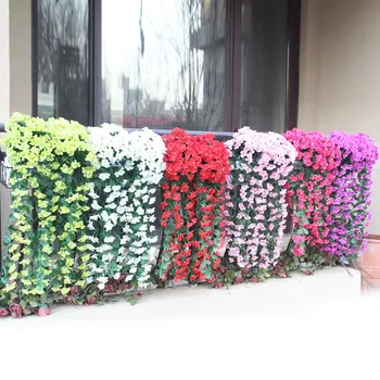 DIY Värvikas Kunstlik Silk Lilla Ivy Riputada Lille Vanik Seina Riputamise Taim Pulm Kodu Poole Aed Rõdu Kaunistamiseks