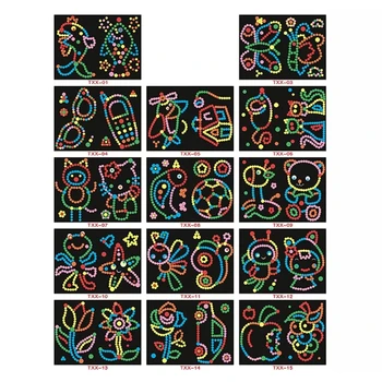 DIY Värviline Dot Esmane Mosaic Puzzle Kleebised Mängud DIY Multikas Loomade Õppimine, Haridus Mänguasjad, Laste Lapsed Kingitus 155799