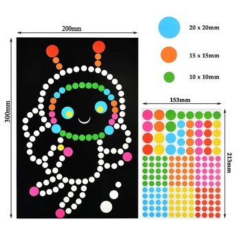 DIY Värviline Dot Esmane Mosaic Puzzle Kleebised Mängud DIY Multikas Loomade Õppimine, Haridus Mänguasjad, Laste Lapsed Kingitus