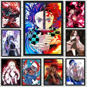 DIY Õli Värvimine Poolt Numbrid Demon Slayer Kamado Anime Home Decor Seina Pilt Lõuend Cuadros Pintura Por Numeros Pintura Pildile