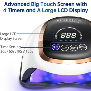 DODDOHOME küünte geel kuivatamine Võimas UV LED lamp, 168W kuivatamiseks küüned UV geel smart sensor LCD-ekraan lambi maniküür