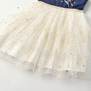 DXTON Laste Suvine Kleit Tüdrukud Sõidavad Varruka Printsess Baby Kleit Star Muster Kid Riided Pathwork Tüdrukud Dress Kostüümid