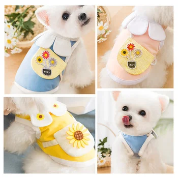 Daisy Seelik Lemmiklooma Koera Riided Fashion Kleit Riided Koerad Super Väike Kostüüm Armas Puuvillane Chihuahua Suvel Yollow Tüdruk Mascotas